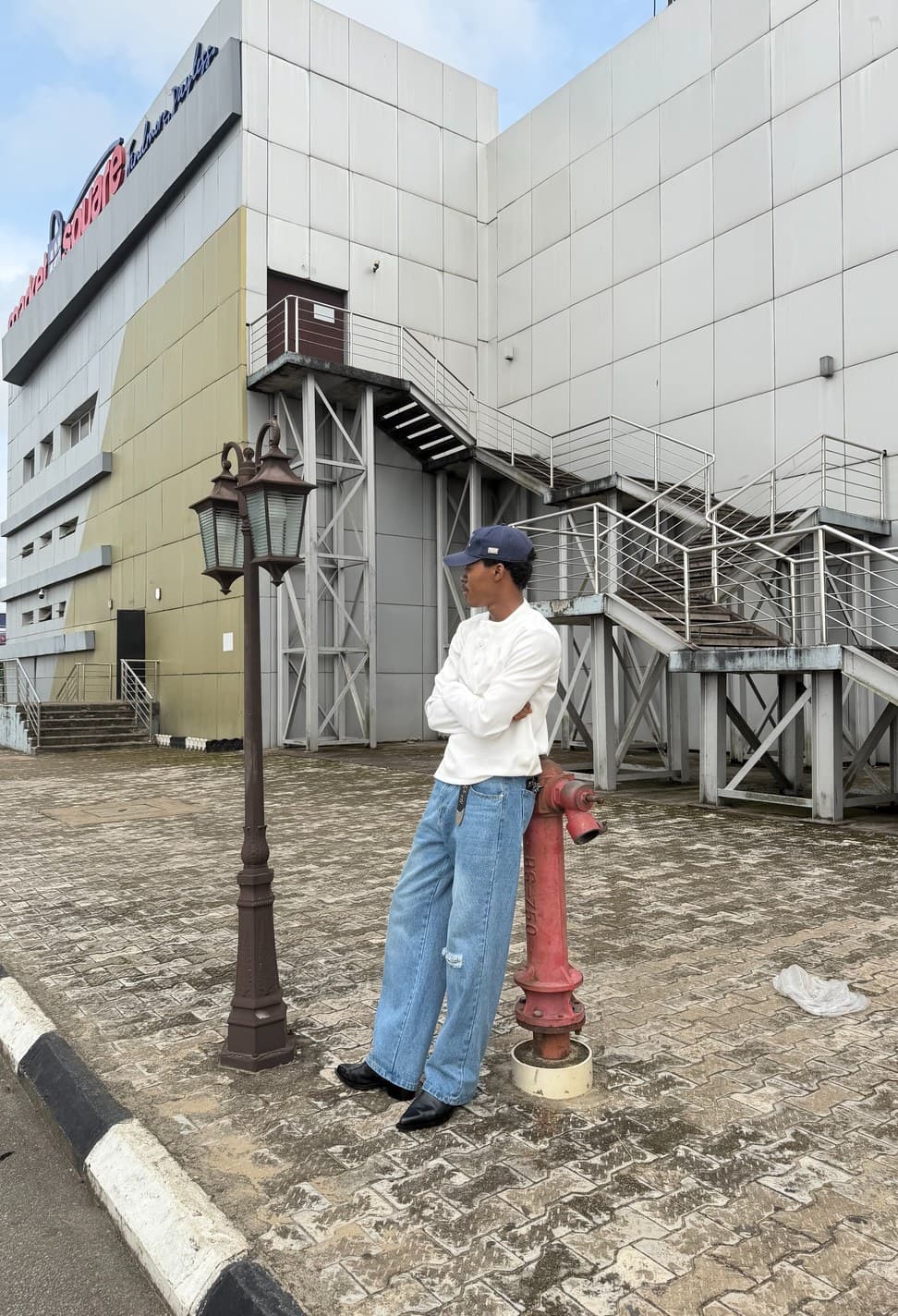 A man standing outside a building